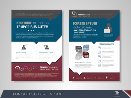 Front and back page annual report brochure flyer design vector template. Leaflet cover presentation abstract background for business, magazines, posters, booklets, banners. Layout in A4 size.のイラスト素材