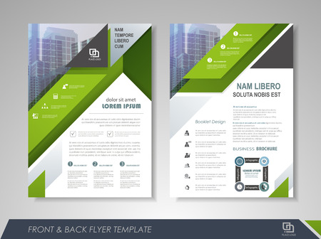 Front and back page annual report brochure flyer design vector template. Leaflet cover presentation abstract background for business, magazines, posters, booklets, banners. Layout in A4 size.のイラスト素材