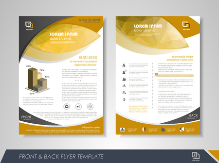Front and back page annual report brochure flyer design vector template. Leaflet cover presentation abstract background for business, magazines, posters, booklets, banners. Layout in A4 size.のイラスト素材