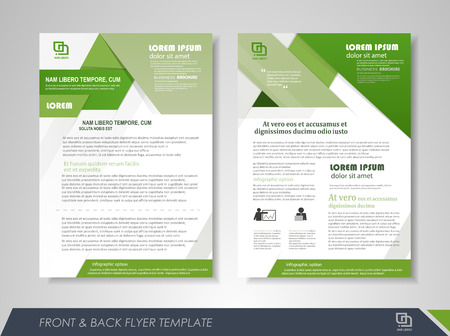 Front and back page annual report brochure flyer design vector template. Leaflet cover presentation abstract background for business, magazines, posters, booklets, banners. Layout in A4 size.のイラスト素材