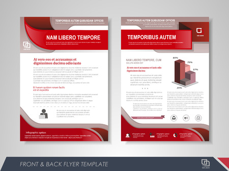 Front and back page annual report brochure flyer design vector template. Leaflet cover presentation abstract background for business, magazines, posters, booklets, banners. Layout in A4 size.のイラスト素材