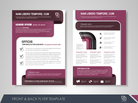 Front and back page annual report brochure flyer design vector template. Leaflet cover presentation abstract background for business, magazines, posters, booklets, banners. Layout in A4 size.のイラスト素材
