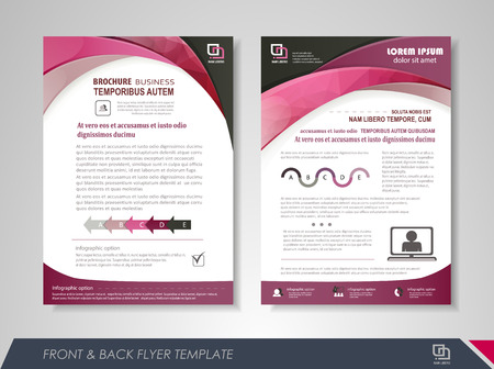 Front and back page annual report brochure flyer design vector template. Leaflet cover presentation abstract background for business, magazines, posters, booklets, banners. Layout in A4 size.のイラスト素材