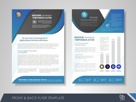 Front and back page annual report brochure flyer design vector template. Leaflet cover presentation abstract background for business, magazines, posters, booklets, banners. Layout in A4 size.のイラスト素材