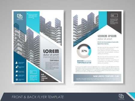 Front and back page annual report brochure flyer design vector template. Leaflet cover presentation abstract background for business, magazines, posters, booklets, banners. Layout in A4 size.のイラスト素材