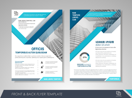 Front and back page annual report brochure flyer design vector template. Leaflet cover presentation abstract background for business, magazines, posters, booklets, banners. Layout in A4 size.のイラスト素材