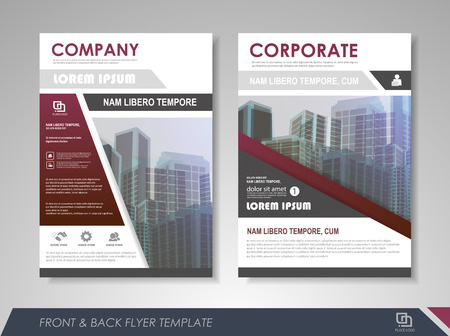 Front and back page annual report brochure flyer design vector template. Leaflet cover presentation abstract background for business, magazines, posters, booklets, banners. Layout in A4 size.のイラスト素材