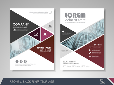 Front and back page annual report brochure flyer design vector template. Leaflet cover presentation abstract background for business, magazines, posters, booklets, banners. Layout in A4 size.のイラスト素材
