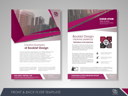 Front and back page annual report brochure flyer design vector template. Leaflet cover presentation abstract background for business, magazines, posters, booklets, banners. Layout in A4 size.のイラスト素材