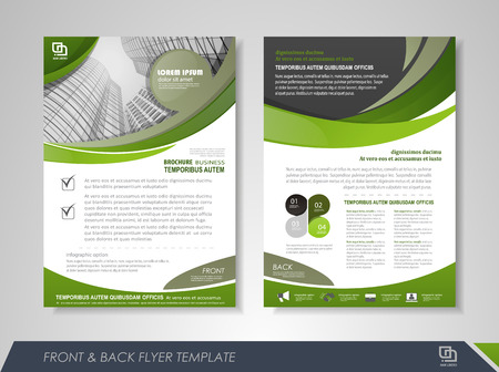 Green annual report brochure flyer design template. Leaflet cover presentation abstract background for business, magazines, posters, booklets, banners. Layout in A4 size. Easily editable vector format.のイラスト素材