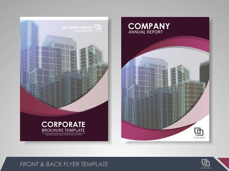 Modern purple Brochure design. Brochure template vector illustration.のイラスト素材
