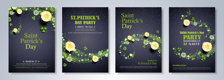 Saint Patrick's Day party flyer, brochure, holiday invitation, corporate celebration.のイラスト素材