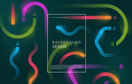 Colorful geometric neon background. Fluid motion shapes composition with transparent blend. Eps10 vector formatのイラスト素材