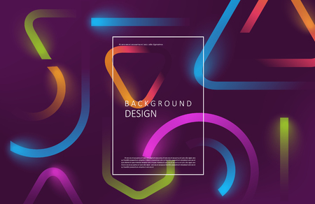 Colorful geometric neon background. Fluid motion shapes composition with transparent blend. Eps10 vector formatのイラスト素材