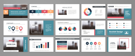 Modern presentation slide templates. Infographic elements template  set for web, print, annual report brochure, business flyer leaflet marketing and advertising template. Vector Illustrationのイラスト素材