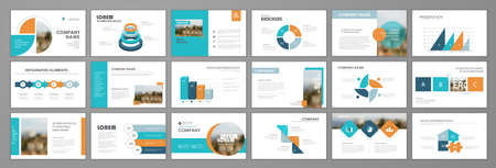 Presentation slide templates. Infographic elements template set for web, print, annual report brochure, business flyer leaflet marketing and advertising template. vector illustrationのイラスト素材