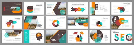 Presentation slide templates. Infographic elements template set for web, print, annual report brochure, business flyer leaflet marketing and advertising template. vector illustrationのイラスト素材