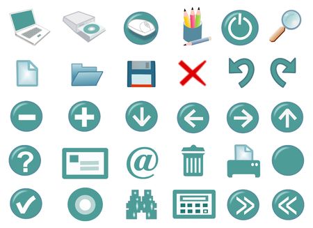3d computer icon set - computer generatedの写真素材