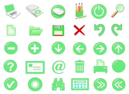 3d computer icon set - computer generatedの写真素材