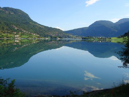 beautiful lanscapes from norwegian fjords  in the summer - europe travelの写真素材