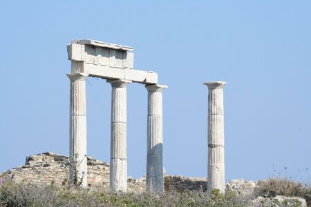 marble columns of ancient greece - europe travelの写真素材
