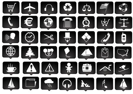 icon-set white and black series - signs and symbolsの写真素材