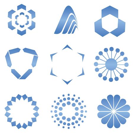 Blue Abstract Logo Shapes - Web Design  Elementsの写真素材