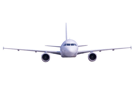 Plane cut-out isolated on white background - white planeの写真素材