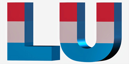3d Standard Country Code Letters - Abbreviation Standart Code - Luxembourgの写真素材