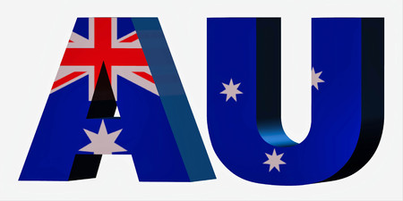 3d Standard Country Code Letters - Abbreviation Standart Code - Australiaの写真素材