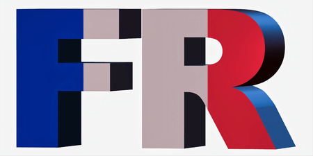 3d Standard Country Code Letters - Abbreviation Standart Code - Franceの写真素材