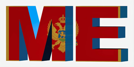 3d Standard Country Code Letters - Abbreviation Standart Code - Montenegroの写真素材