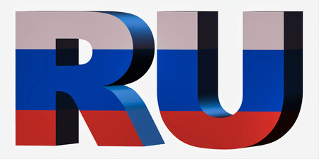 3d Standard Country Code Letters - Abbreviation Standart Code - Russiaの写真素材