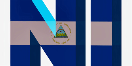 3d Standard Country Code Letters - Abbreviation Standart Code - Nicaraguaの写真素材