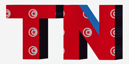 3d Standard Country Code Letters - Abbreviation Standart Code - Tunisiaの写真素材