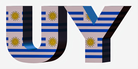 3d Standard Country Code Letters - Abbreviation Standart Code - Uruguayの写真素材