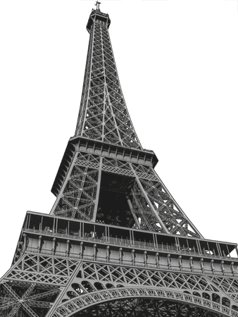 Eifel tower isolated with white background - Paris, France, outputの写真素材