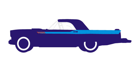 Vector illustration with retro blue, red and white carのイラスト素材