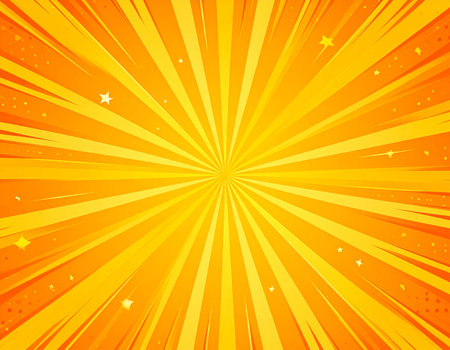 Orange background with rays and stars. Vector illustration. Eps 10.の素材