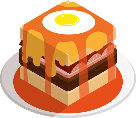 Francesinha typical Portuguese food from Porto. Vector illustration food icon.のイラスト素材