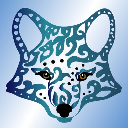 Hiqh quality fox coloring or tattoo drawn in original styleのイラスト素材