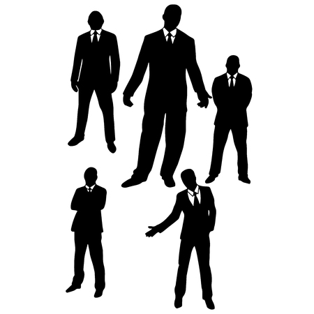 Set in men in elegan suits isolated on white backgroundのイラスト素材