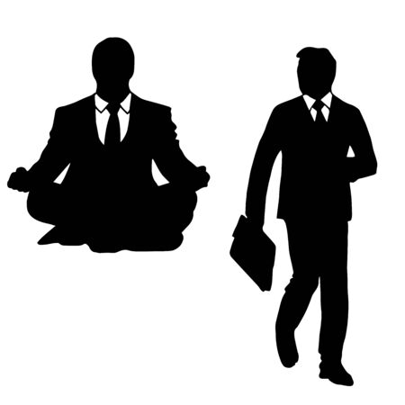 The outline of a man in a suit isolated on white backgroundのイラスト素材