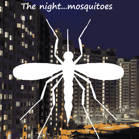 mosquito in night town high quality vectorのイラスト素材