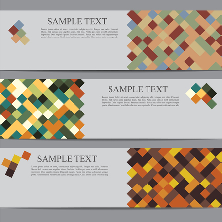High quality original trendy 3 vector banners with square background can be used as background design for poster, flyer, cover, brochure. template, or bannersのイラスト素材