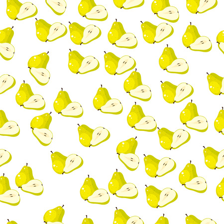 Very high quality original trendy seamless pattern with fresh pear and sliceのイラスト素材