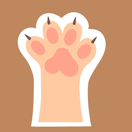 original trendy vector illustration of a cat paw print with clawsのイラスト素材