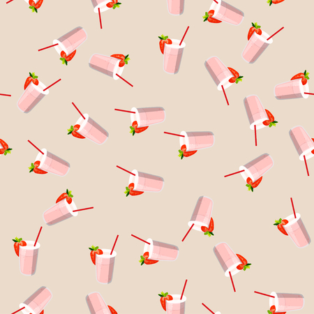 strawberry milk shakeのイラスト素材