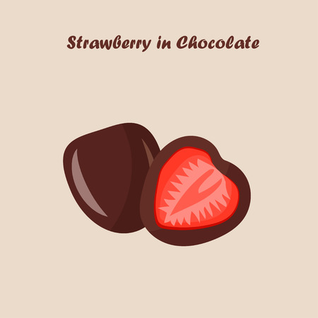 Strawberry chocolate cakeのイラスト素材