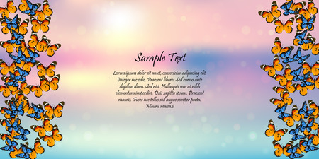 spring background with butterfliesのイラスト素材